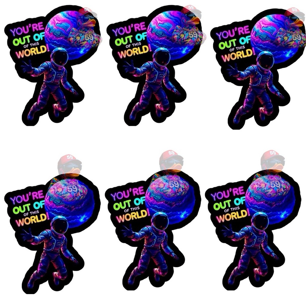40 Astronaut Galactic Themed Sticker Pack
